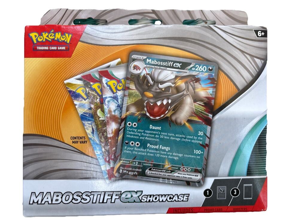 Pokémon TCG: Mabosstiff EX Showcase Box Sealed 3 Tcg Booster Pack Promo Foil